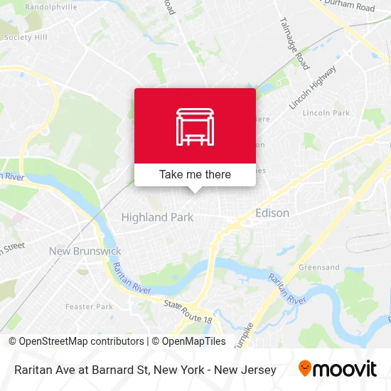 Raritan Ave at Barnard St map