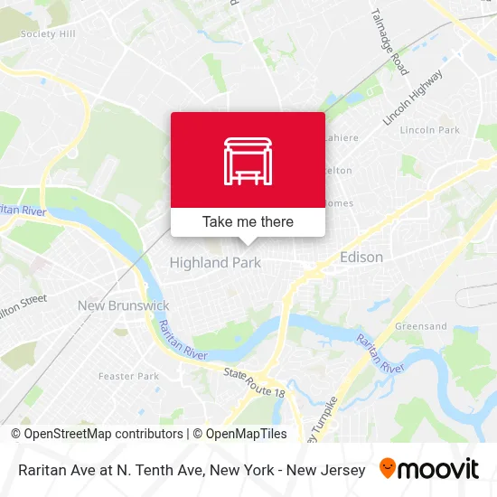 Raritan Ave at N. Tenth Ave map