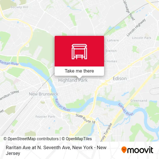 Raritan Ave at N. Seventh Ave map