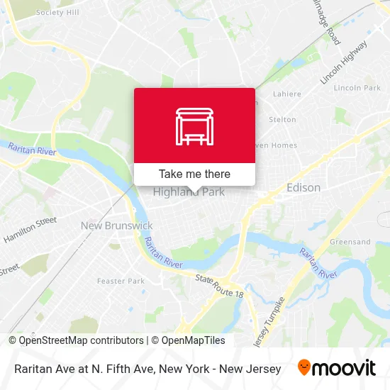Raritan Ave at N. Fifth Ave map