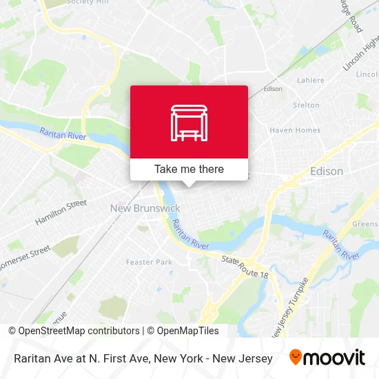 Raritan Ave at N. First Ave map