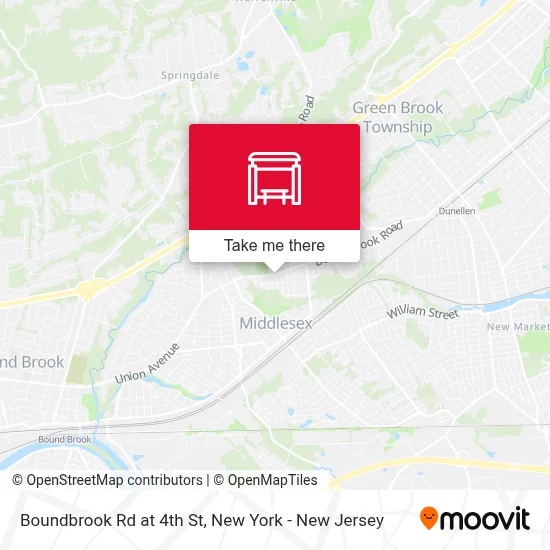 Boundbrook Rd at 4th St map