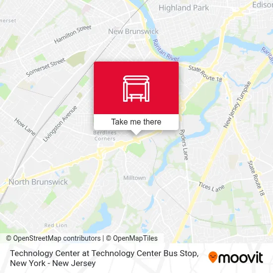 Technology Center at Technology Center Bus Stop map