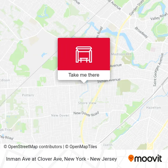 Inman Ave at Clover Ave map