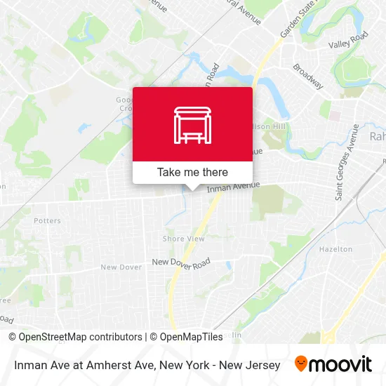 Inman Ave at Amherst Ave map