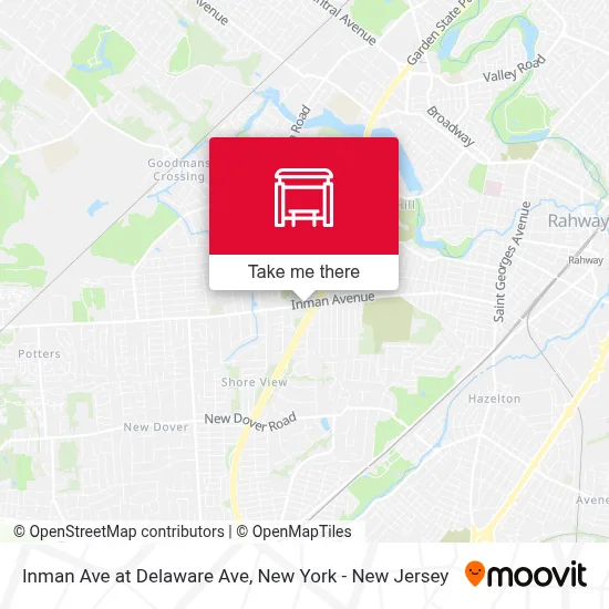 Inman Ave at Delaware Ave map