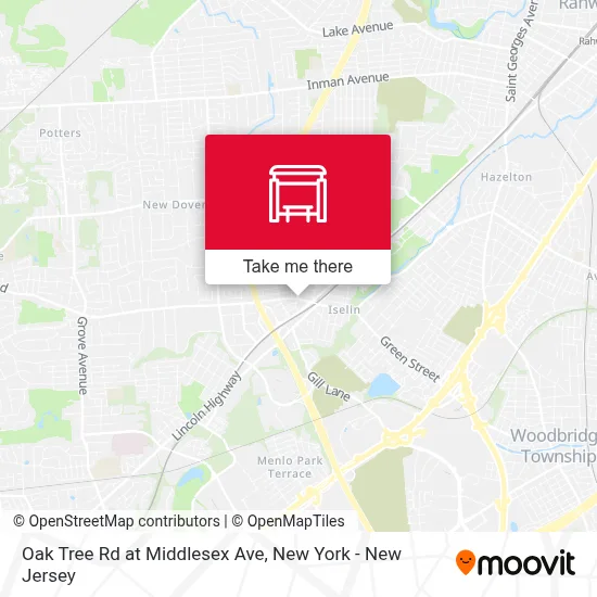 Oak Tree Rd at Middlesex Ave map