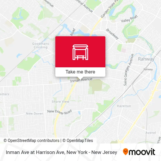 Inman Ave at Harrison Ave map