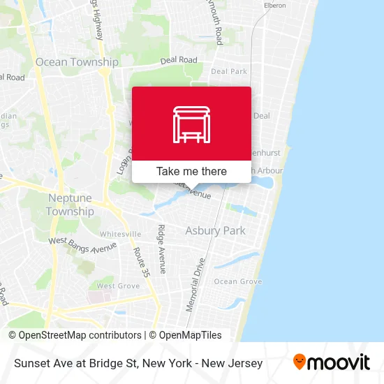 Sunset Ave at Bridge St map