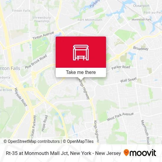 Rt-35 at Monmouth Mall Jct map