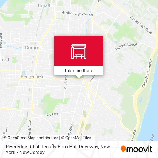 Riveredge Rd at Tenafly Boro Hall Driveway map