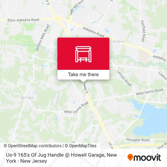 Us-9 165's Of Jug Handle @ Howell Garage map