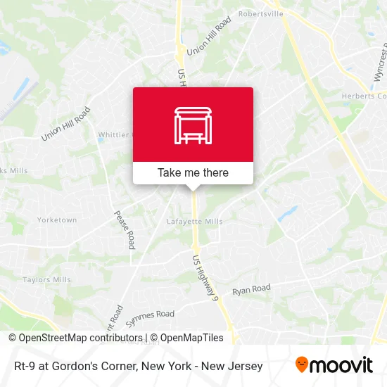 Rt-9 at Gordon's Corner map