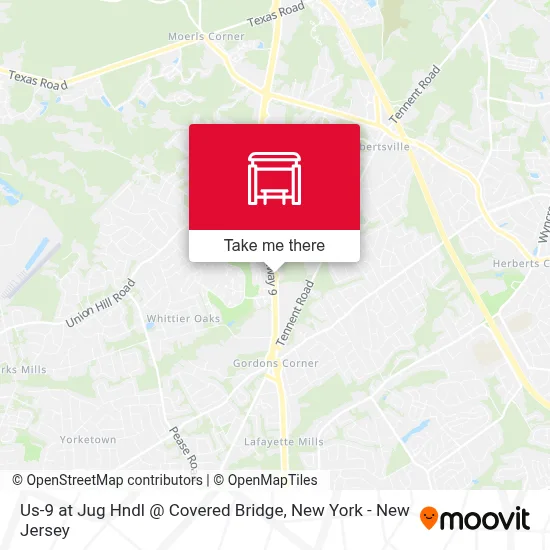 Us-9 at Jug Hndl @ Covered Bridge map