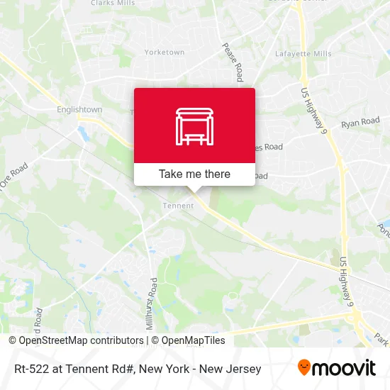 Rt-522 at Tennent Rd# map