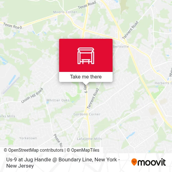 Us-9 at Jug Handle @ Boundary Line map