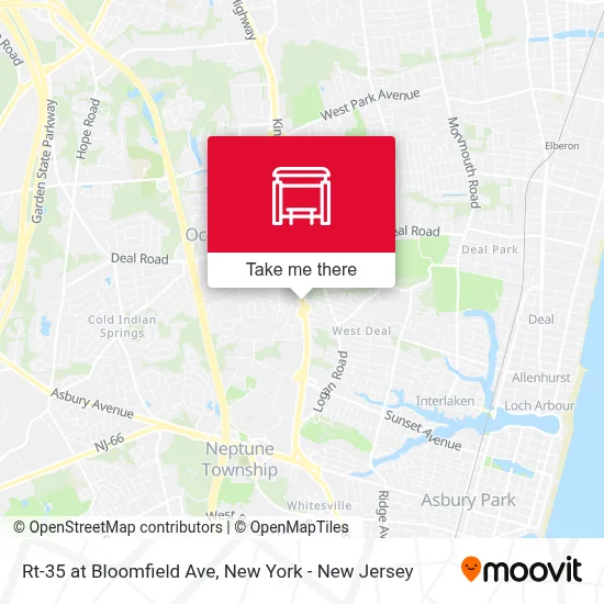 Rt-35 at Bloomfield Ave map