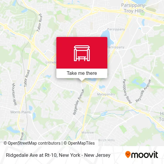 Ridgedale Ave at Rt-10 map