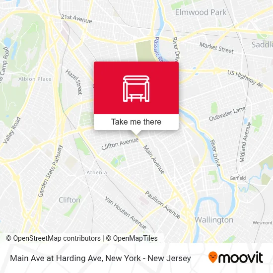 Main Ave at Harding Ave map