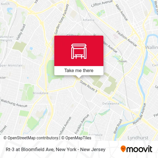 Rt-3 at Bloomfield Ave map