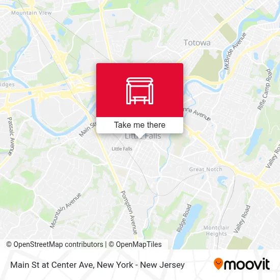 Main St at Center Ave map