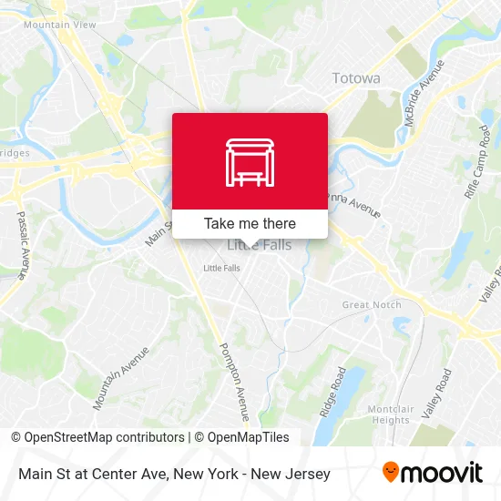Main St at Center Ave map