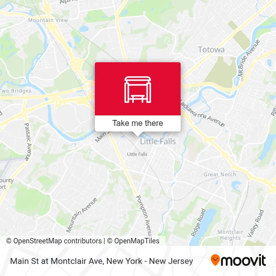 Main St at Montclair Ave map