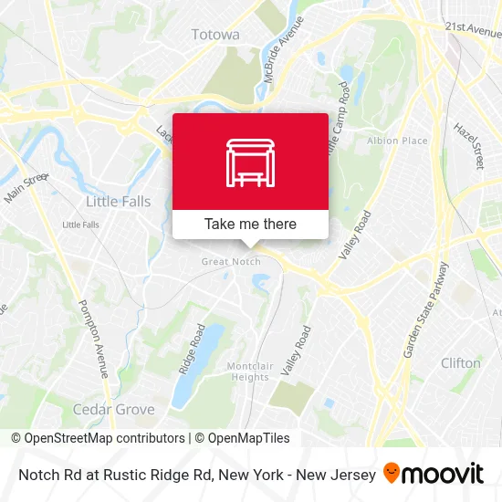 Notch Rd at Rustic Ridge Rd map