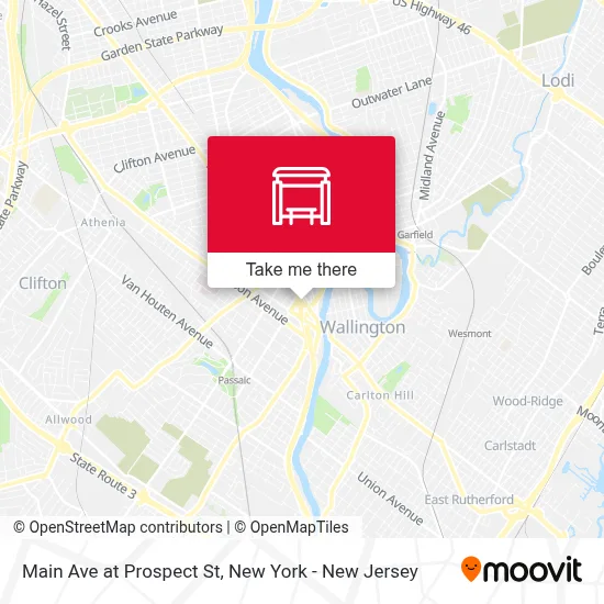 Main Ave at Prospect St map