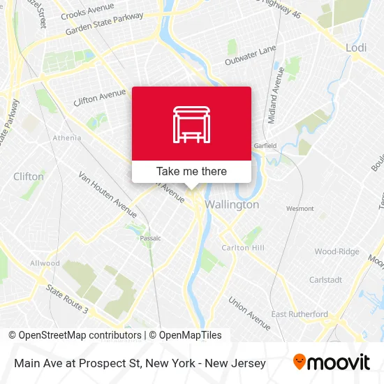 Main Ave at Prospect St map