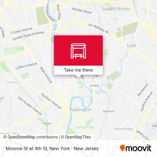Monroe St at 4th St map