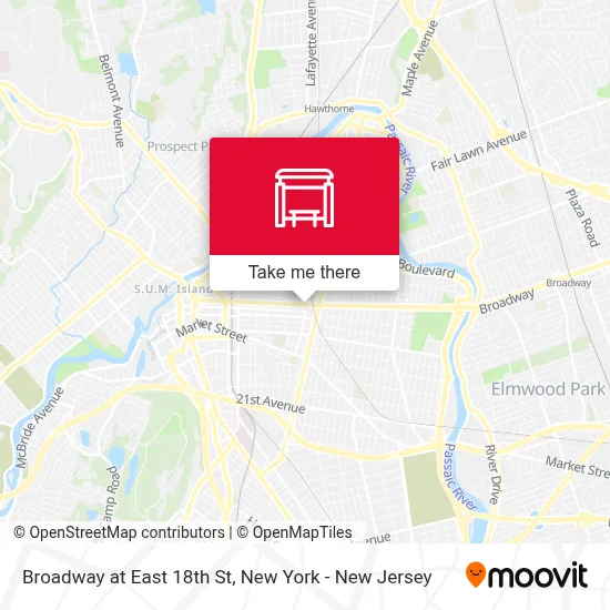 Broadway at East 18th St map