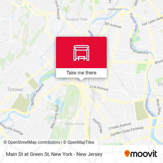 Main St at Green St map