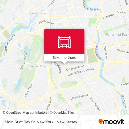Main St at Dey St map