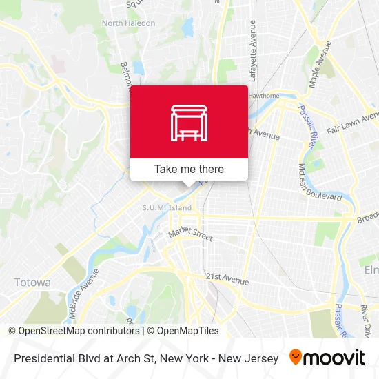 Presidential Blvd at Arch St map