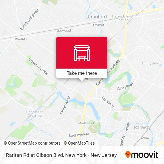 Raritan Rd at Gibson Blvd map