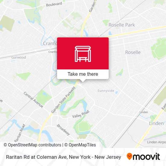 Raritan Rd at Coleman Ave map
