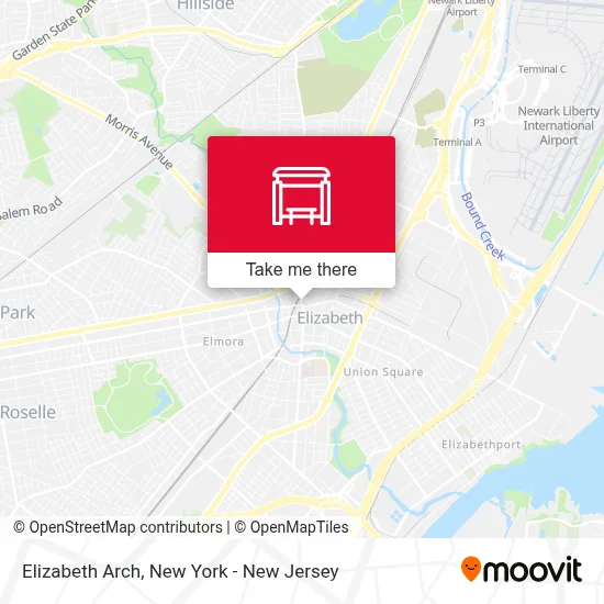 Elizabeth Arch map