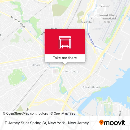 E Jersey St at Spring St map