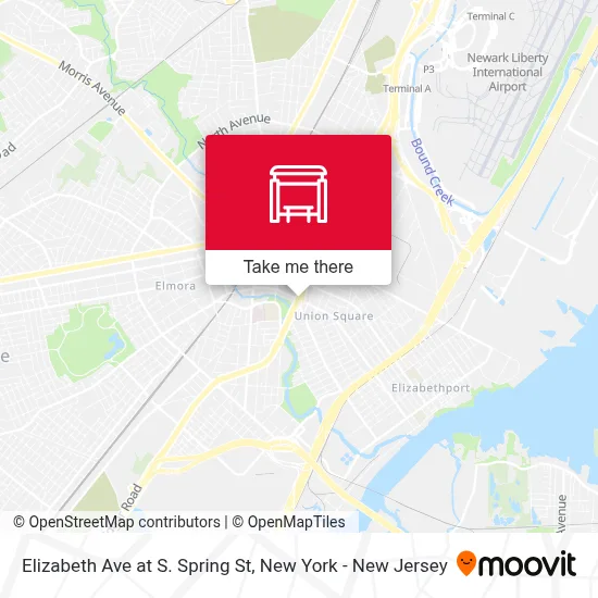 Elizabeth Ave at S. Spring St map