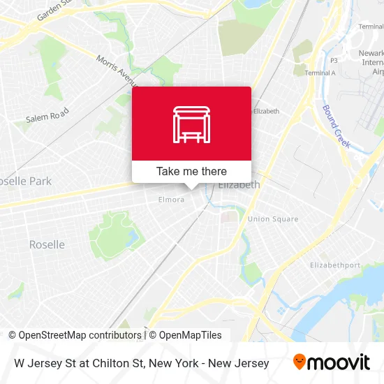 W Jersey St at Chilton St map