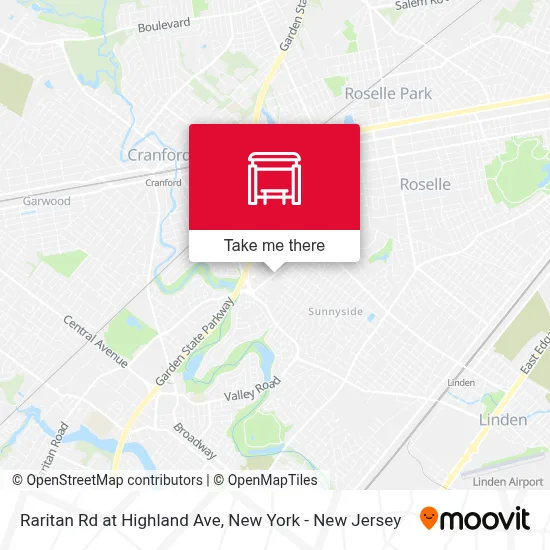 Raritan Rd at Highland Ave map