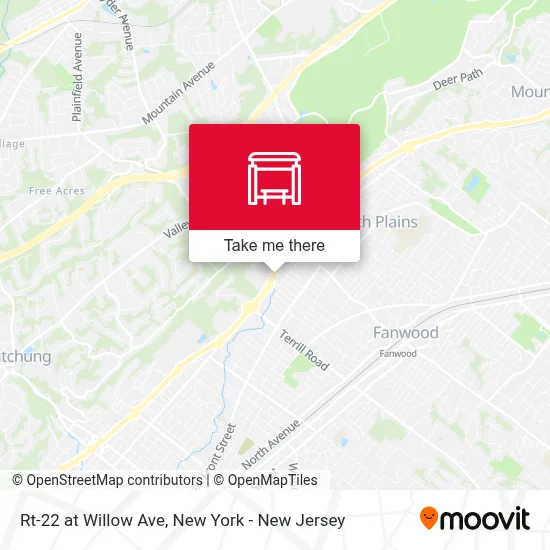 Rt-22 at Willow Ave map