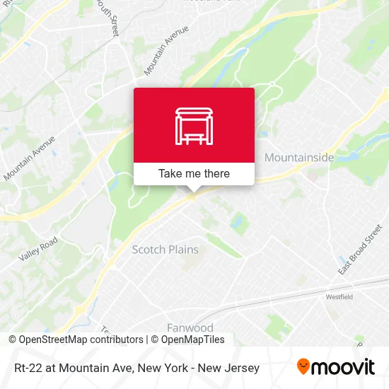 Rt-22 at Mountain Ave map