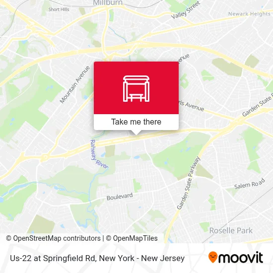 Us-22 at Springfield Rd map
