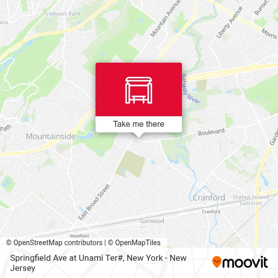 Springfield Ave at Unami Ter# map