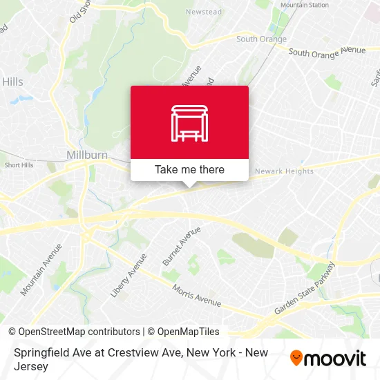 Springfield Ave at Crestview Ave map