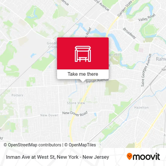 Inman Ave at West St map