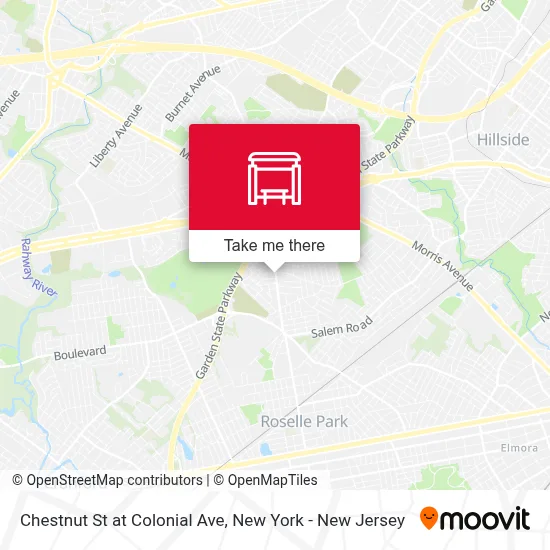 Chestnut St at Colonial Ave map