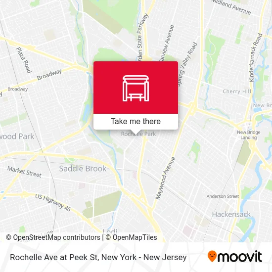 Rochelle Ave at Peek St map